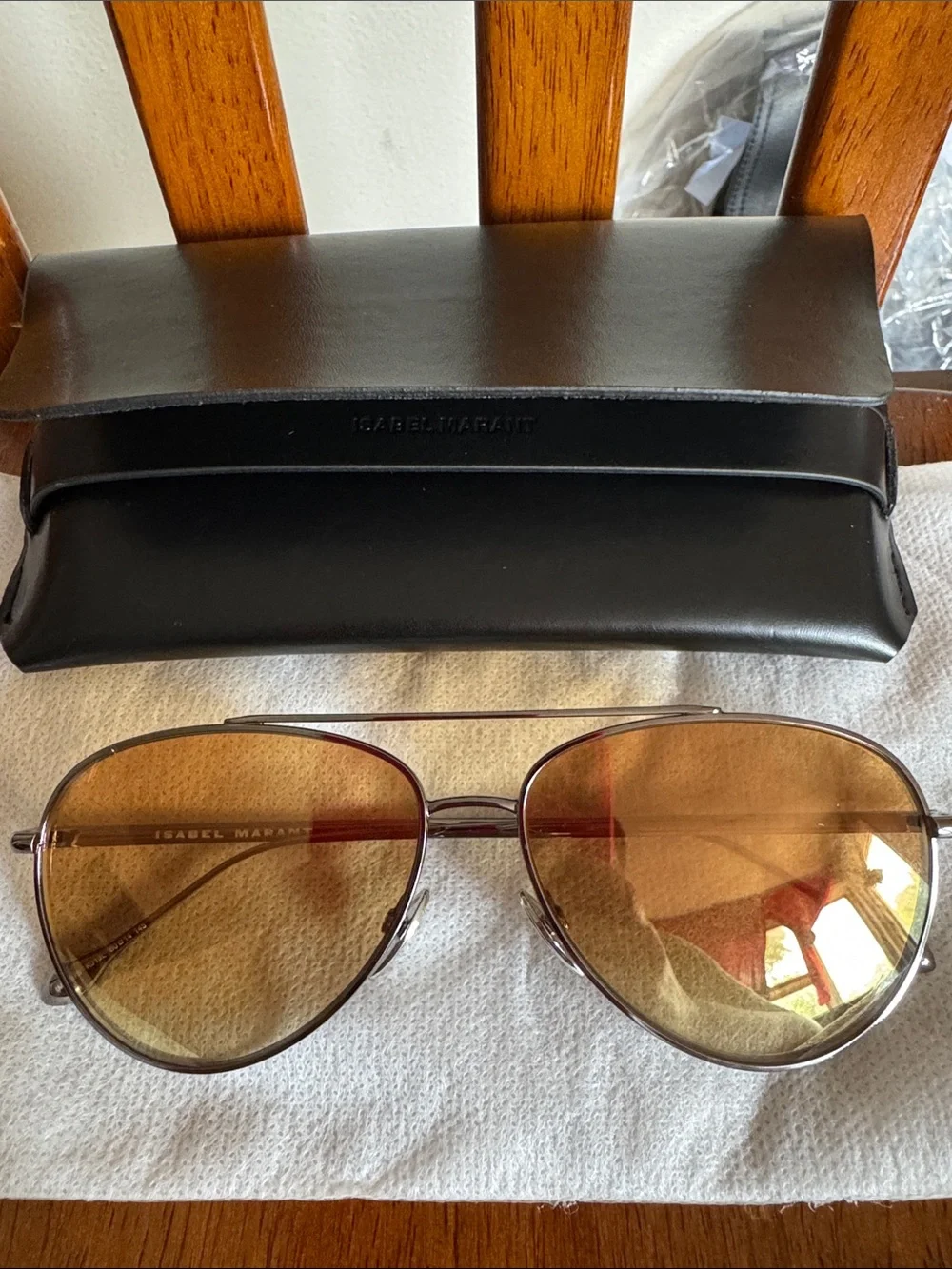 Isabel Marant Brown Gradient Aviator Sunglasses with Black Case